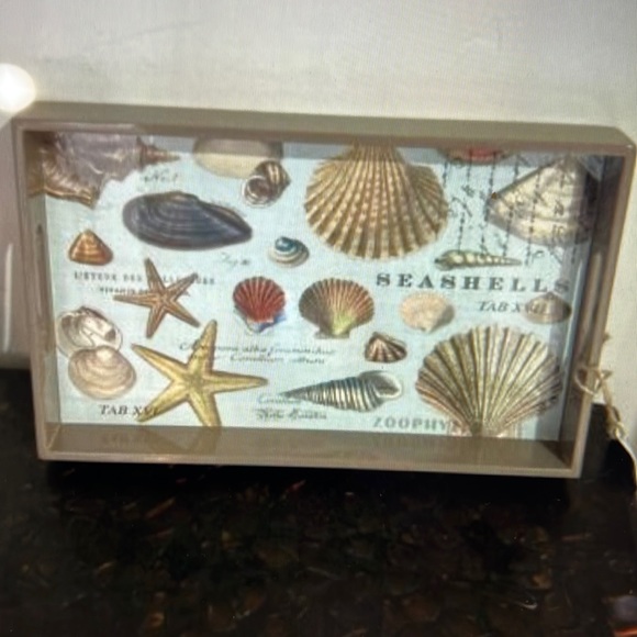 COPY - NEW Michel Design Works Seashells Vanity Tray, Lacquered sides/base, bea… - Picture 1 of 7